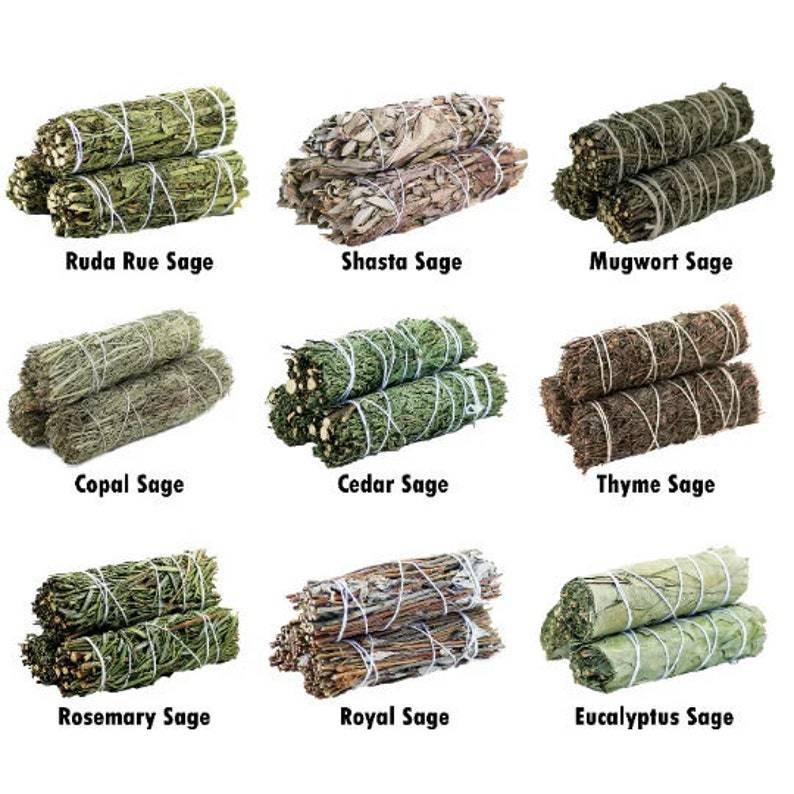 9 Pack Natural Handmade Assorted Sage Smudge Sticks Set